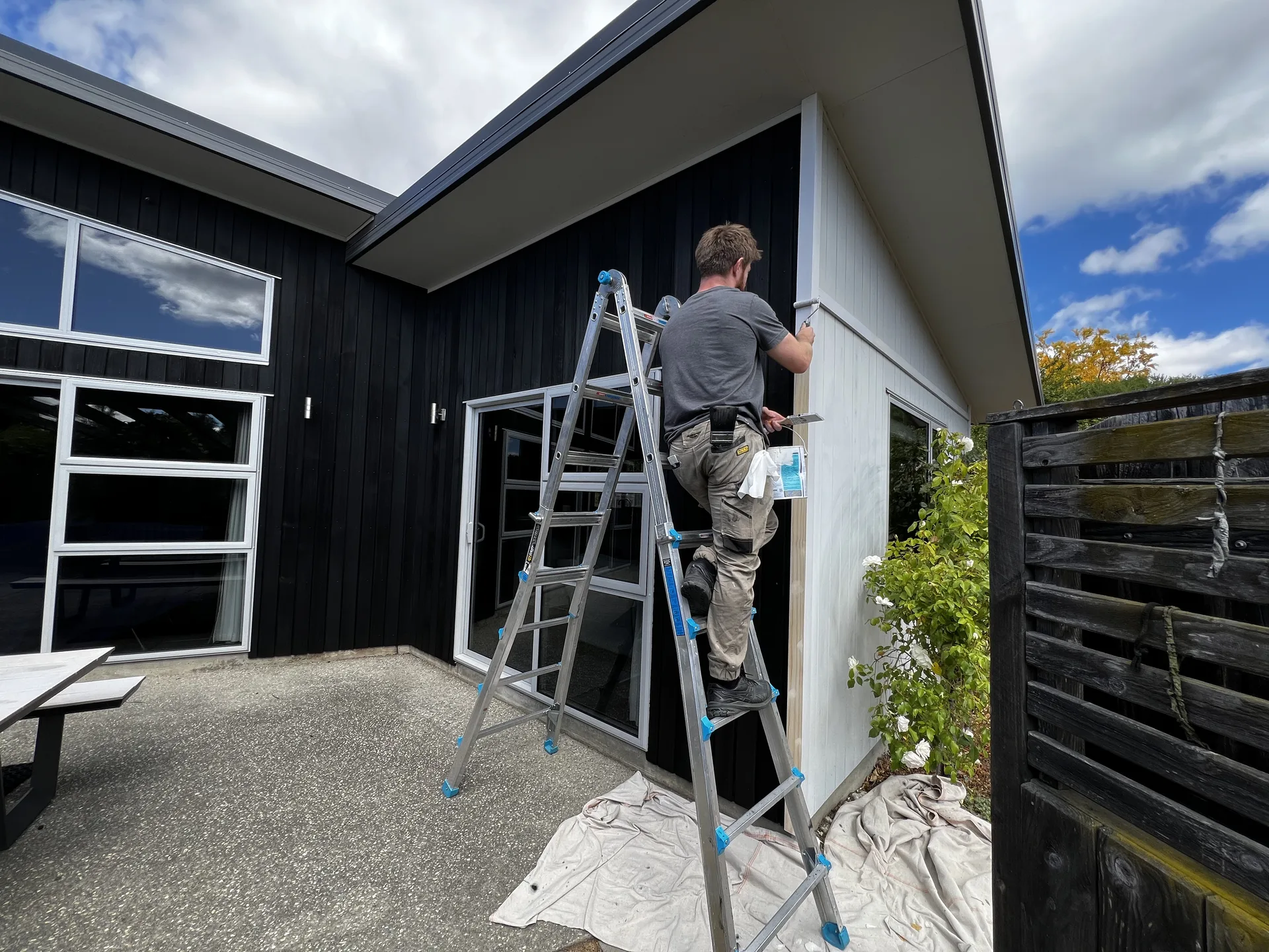 Cedar Exterior Restoration and Stain Refresh in Wānaka - Process 5: Exterior Trim Finishing Cedar Home Albert Town