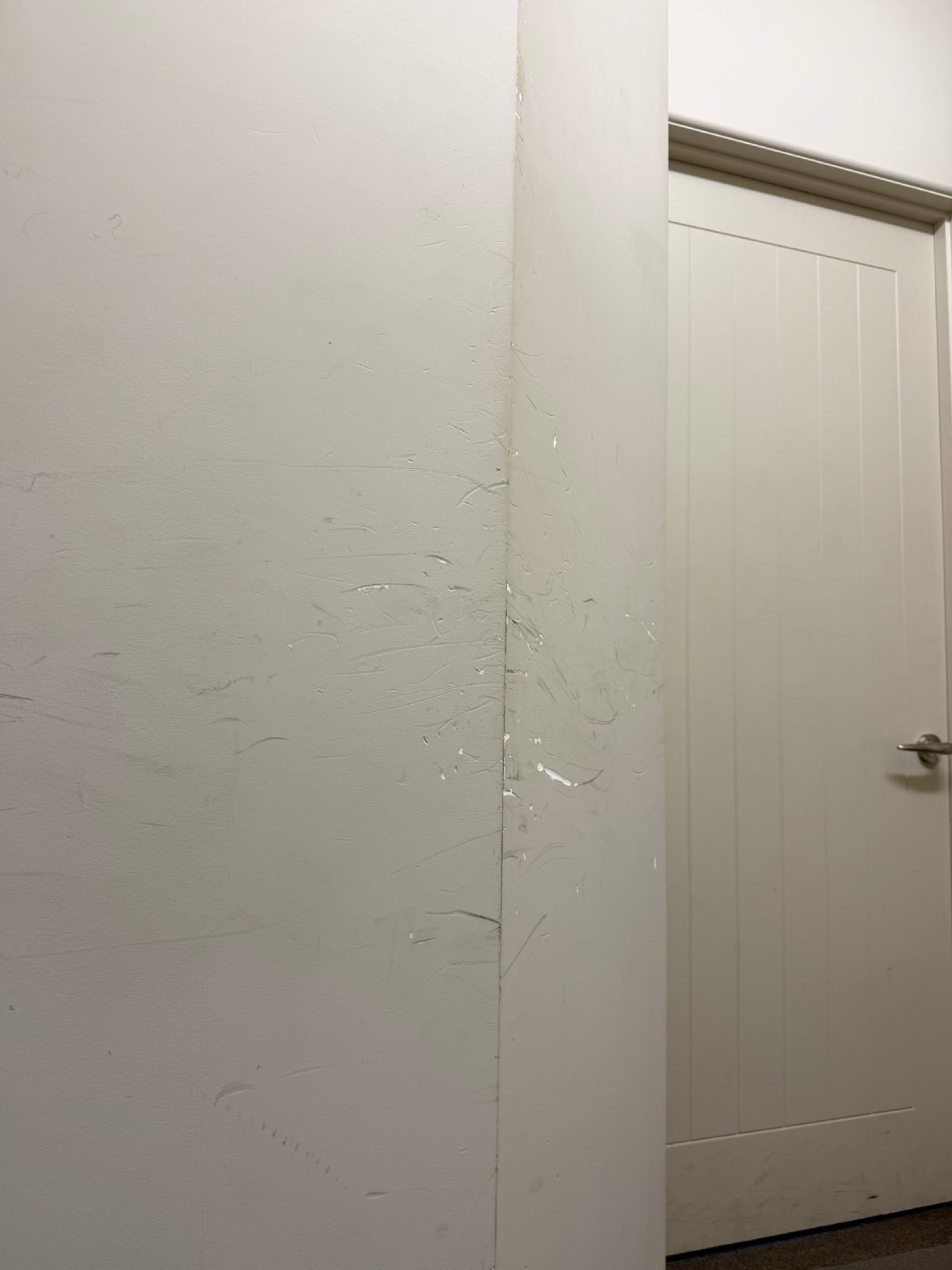 Cromwell Races Admin Building - Before 4: Interior Wall Damaged Drywall Before Repair