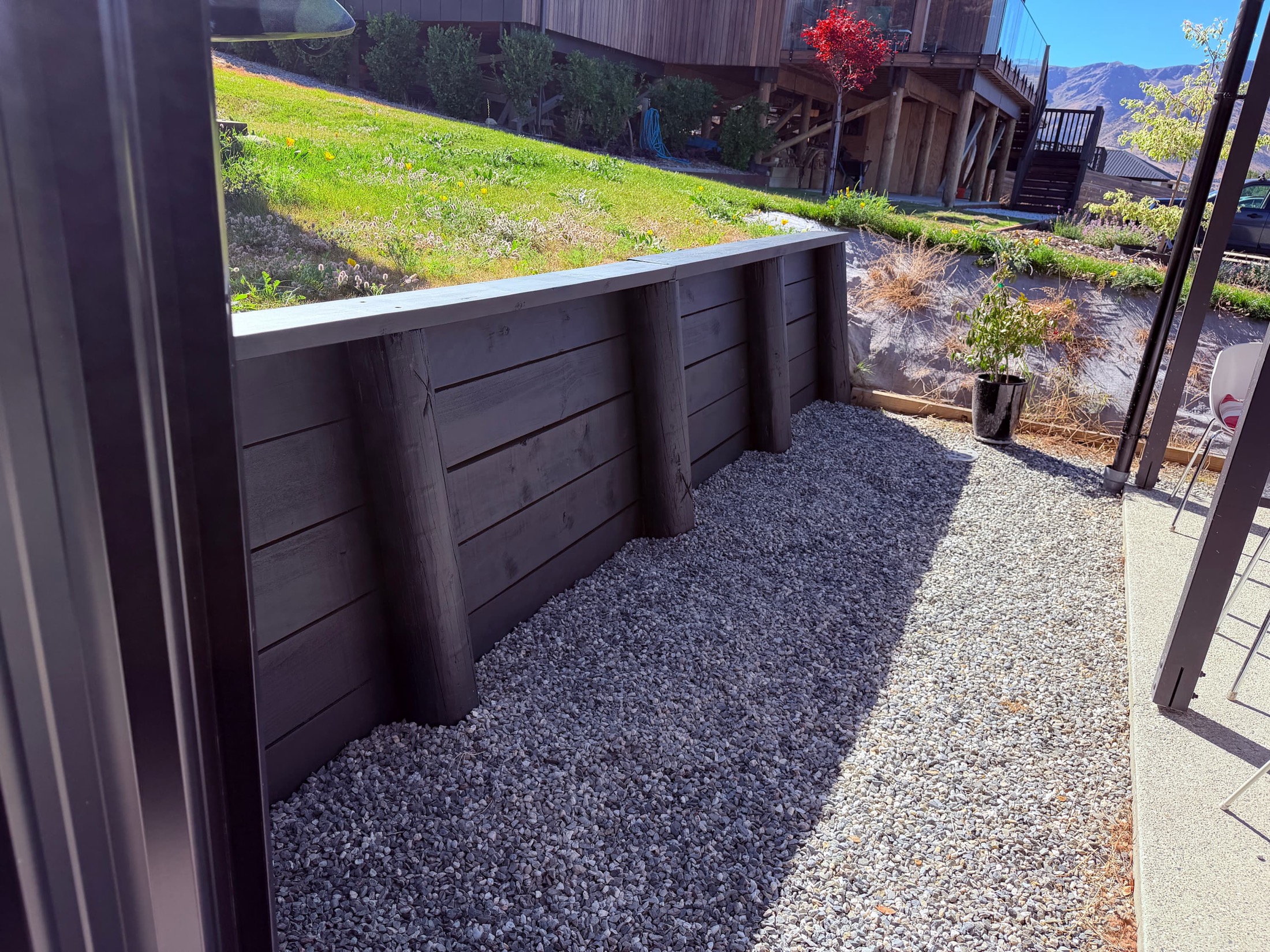 Retaining Wall Repaint in Lake Hawea - After 2: Retaining Wall After Painting 2