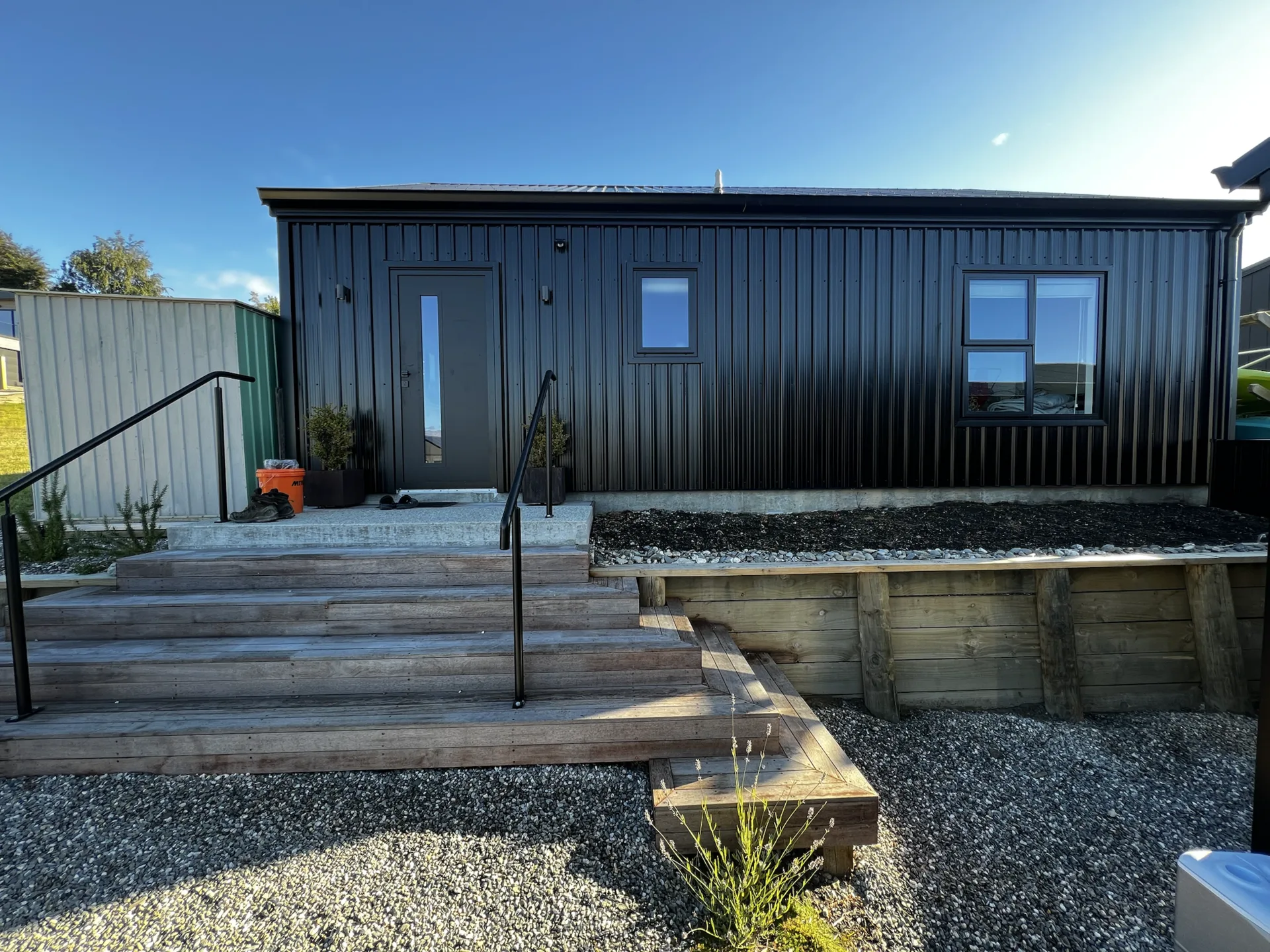 Retaining Wall Repaint in Lake Hawea - Before 3: Timber Retaining Wall Before Painting Lake Hawea