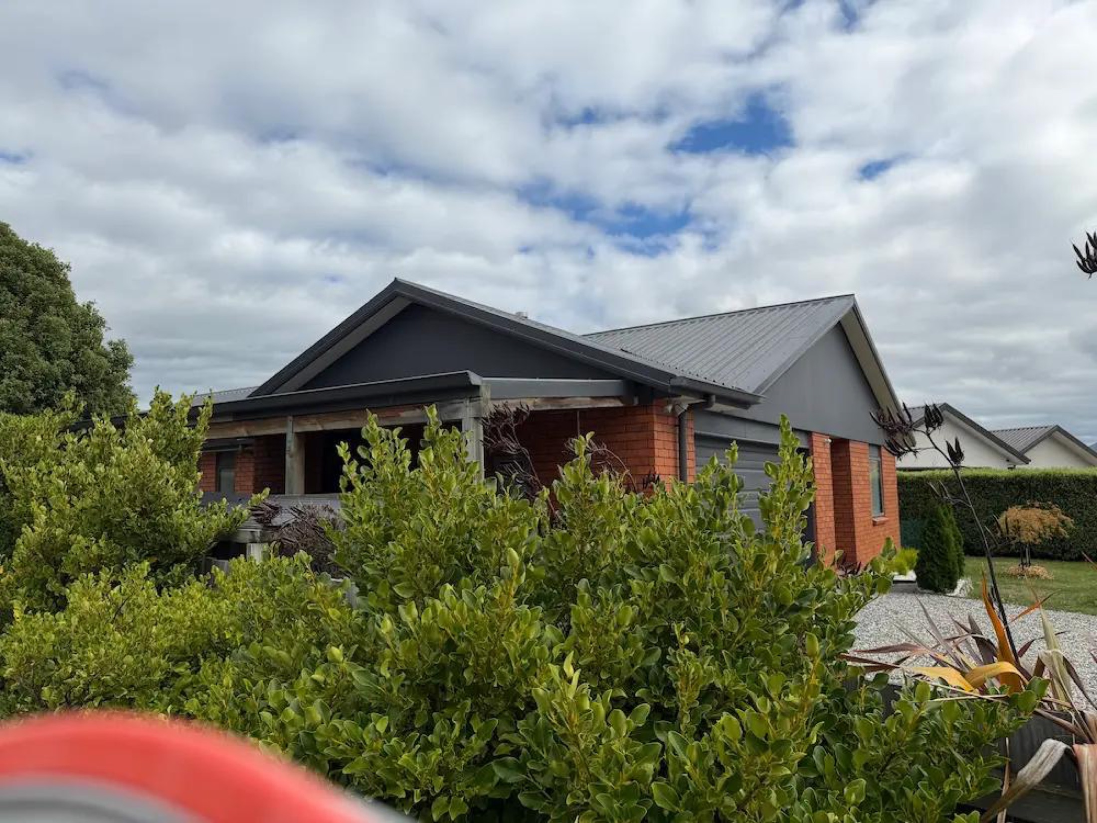 Repaint of Gables in Wanaka - After 2: Repainted Gable Front Garden View Wanaka