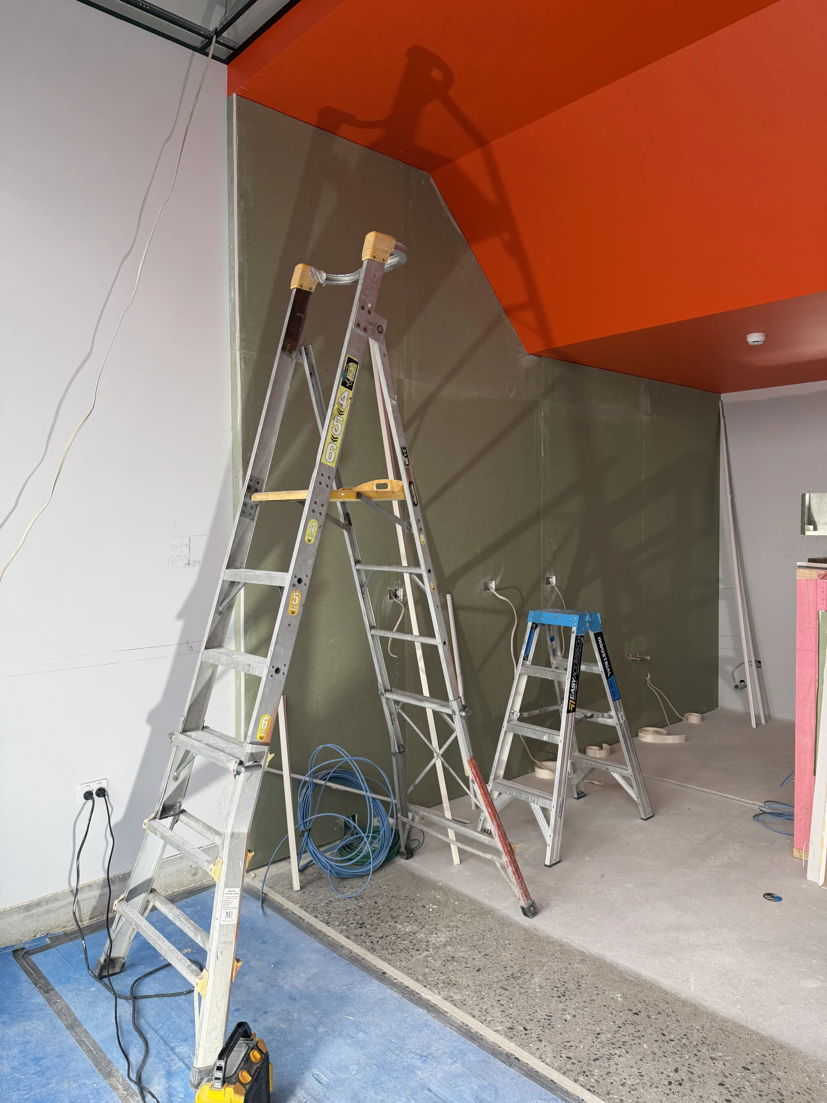 Tank Store Fitout, Three Parks Wanaka - Process 3: Interior Wall Preparation Tank Store Three Parks Wanaka